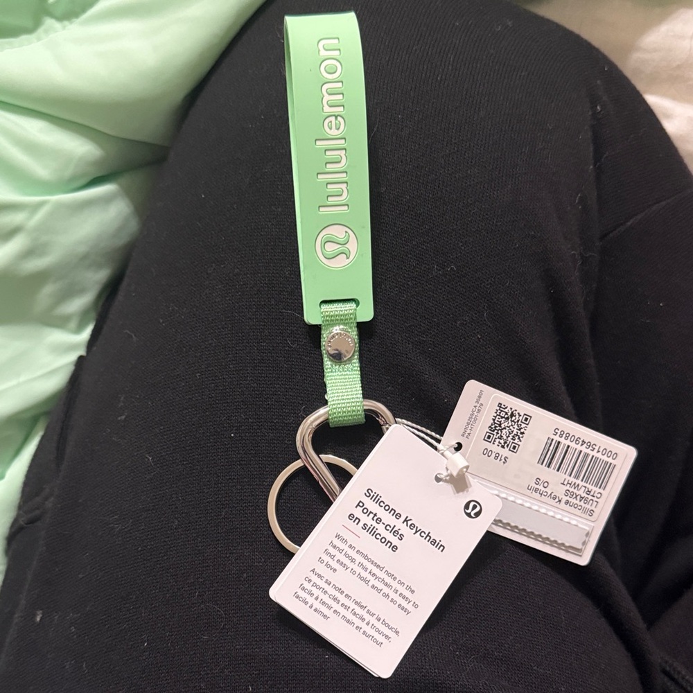 lululemon athletica Mint Green Silicone Keychain Wristlet